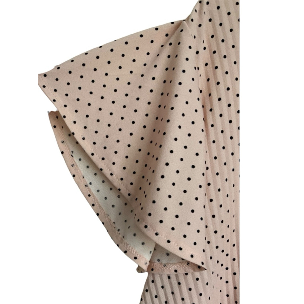 Philosophy Blouse Flutter Sleeve XL Blush Pink Black - Picture 3 of 7
